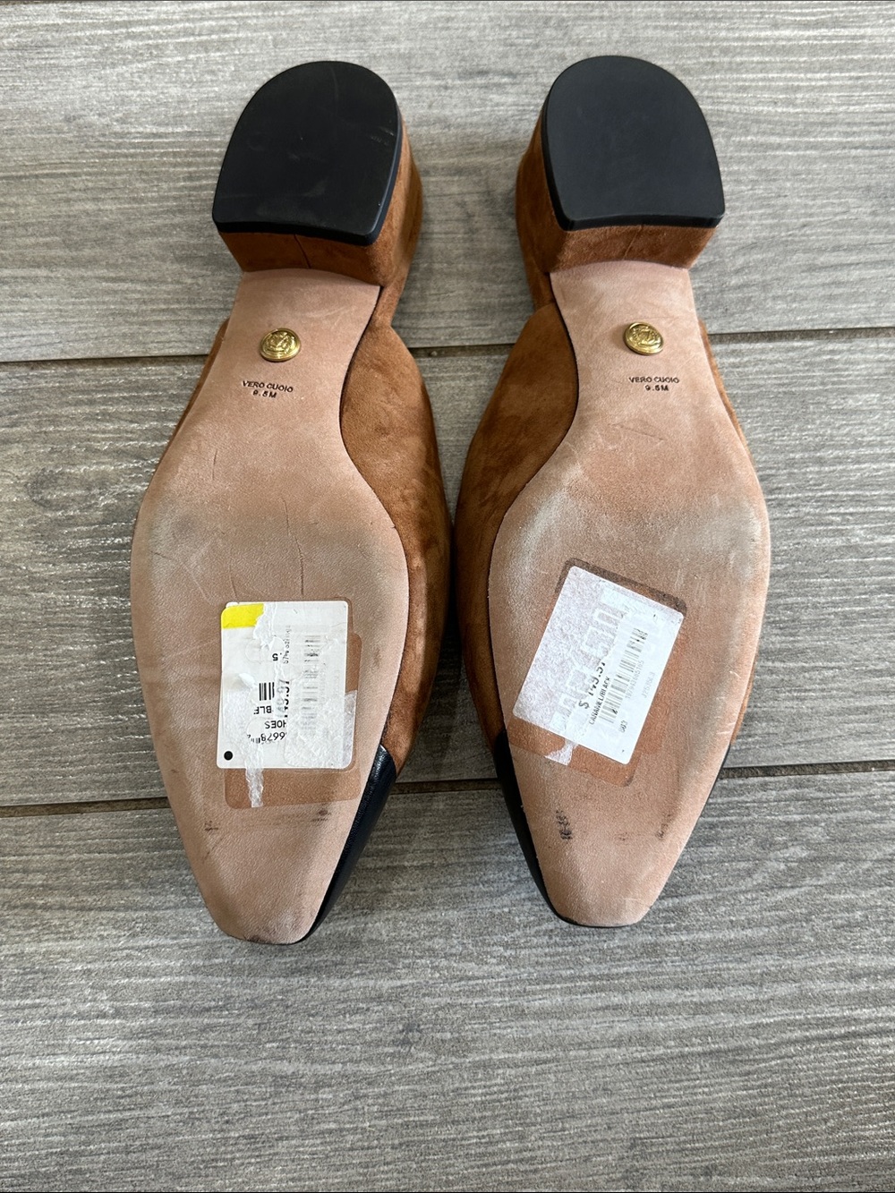 Veronica Beard Suede and Leather Cecile Cap Toe Mule Flats New! - Picture 10 of 10